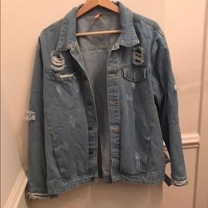 distressed denim jacket